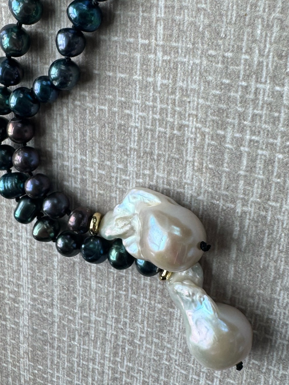 NWOT Polo Ralph Lauren Black and Baroque Pearl Strand Necklace - Picture 7 of 14